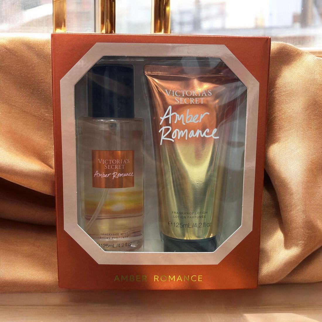 victoria secret amber romance body lotion and mist set