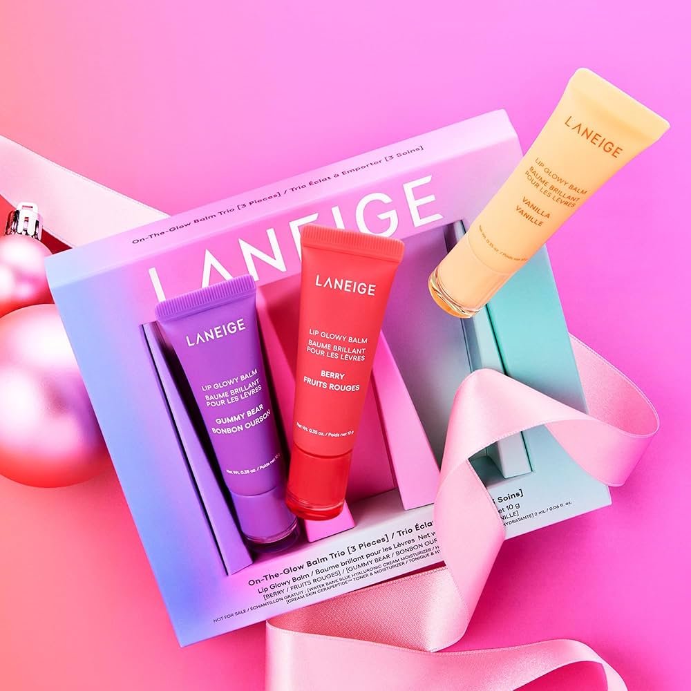 LANEIGE On-the-Glow Lip Balm trio set