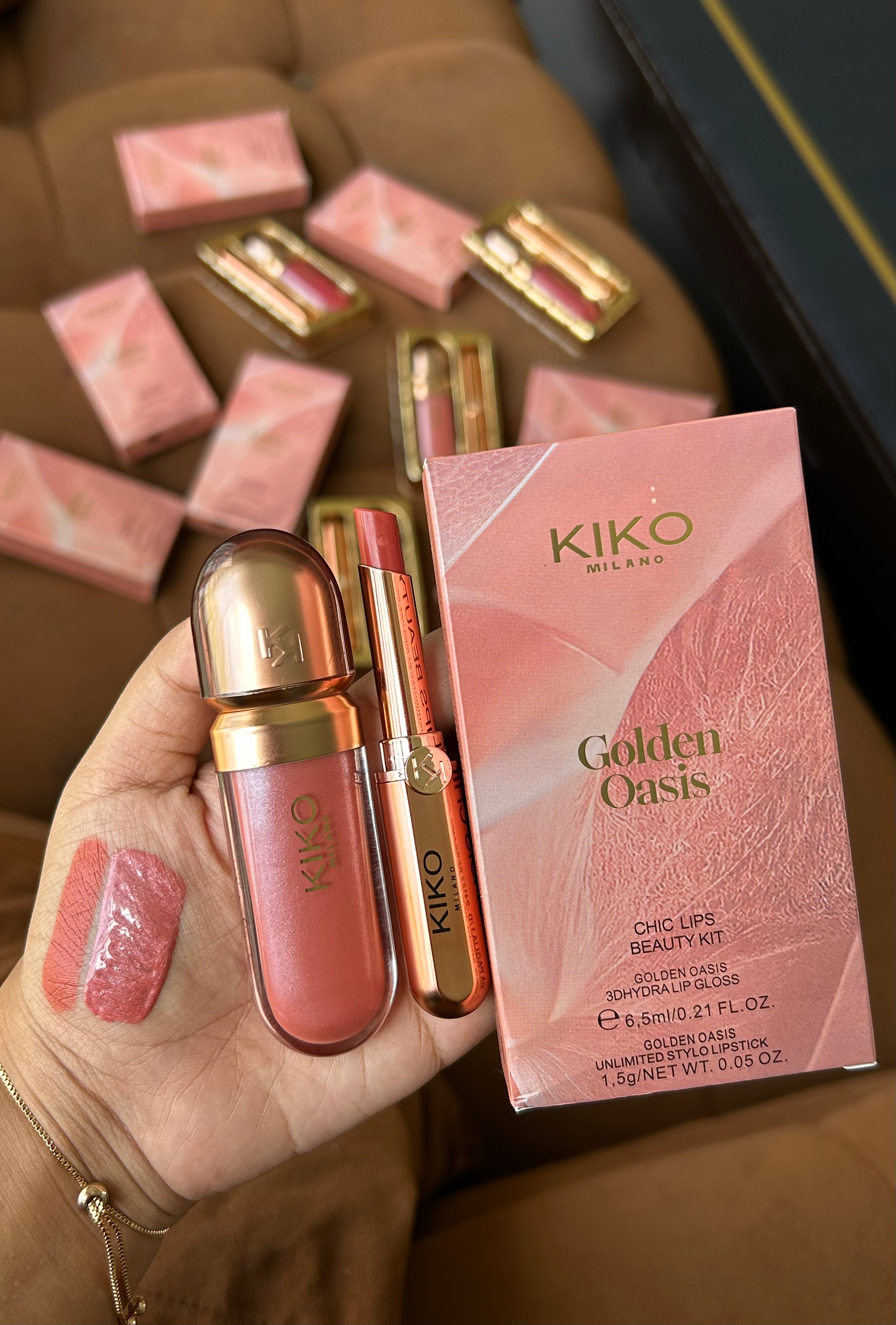KIKO MILANO GOLDEN OASIS chic lips beauty kit