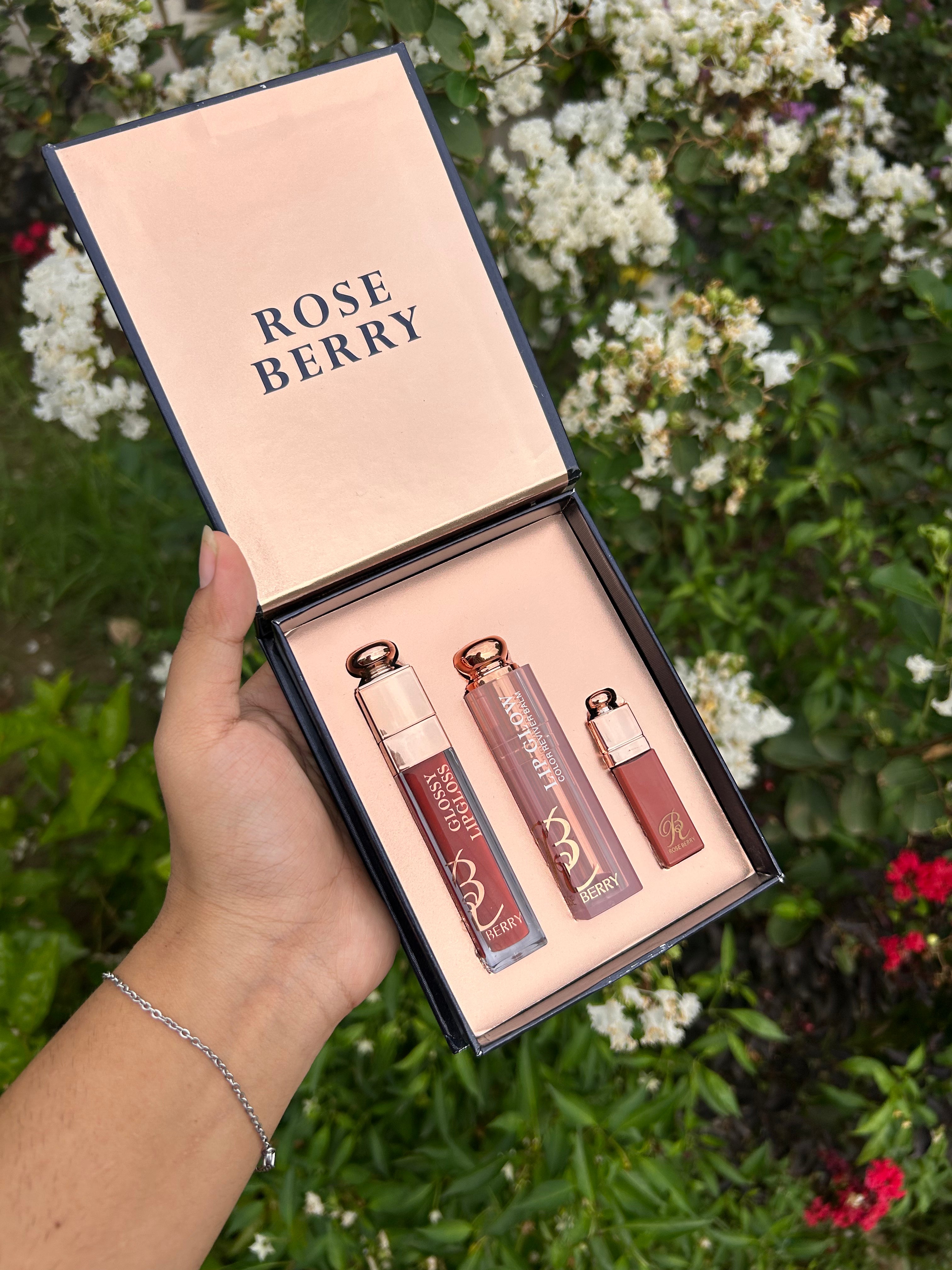 ROSE BERRY Lip Combo 3 Piece Lip Combo Kit