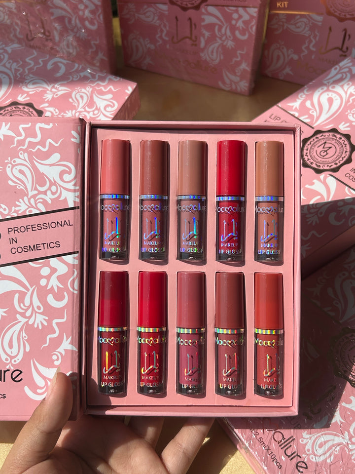 mocallure yara lip gloss kit 10 pcs matte