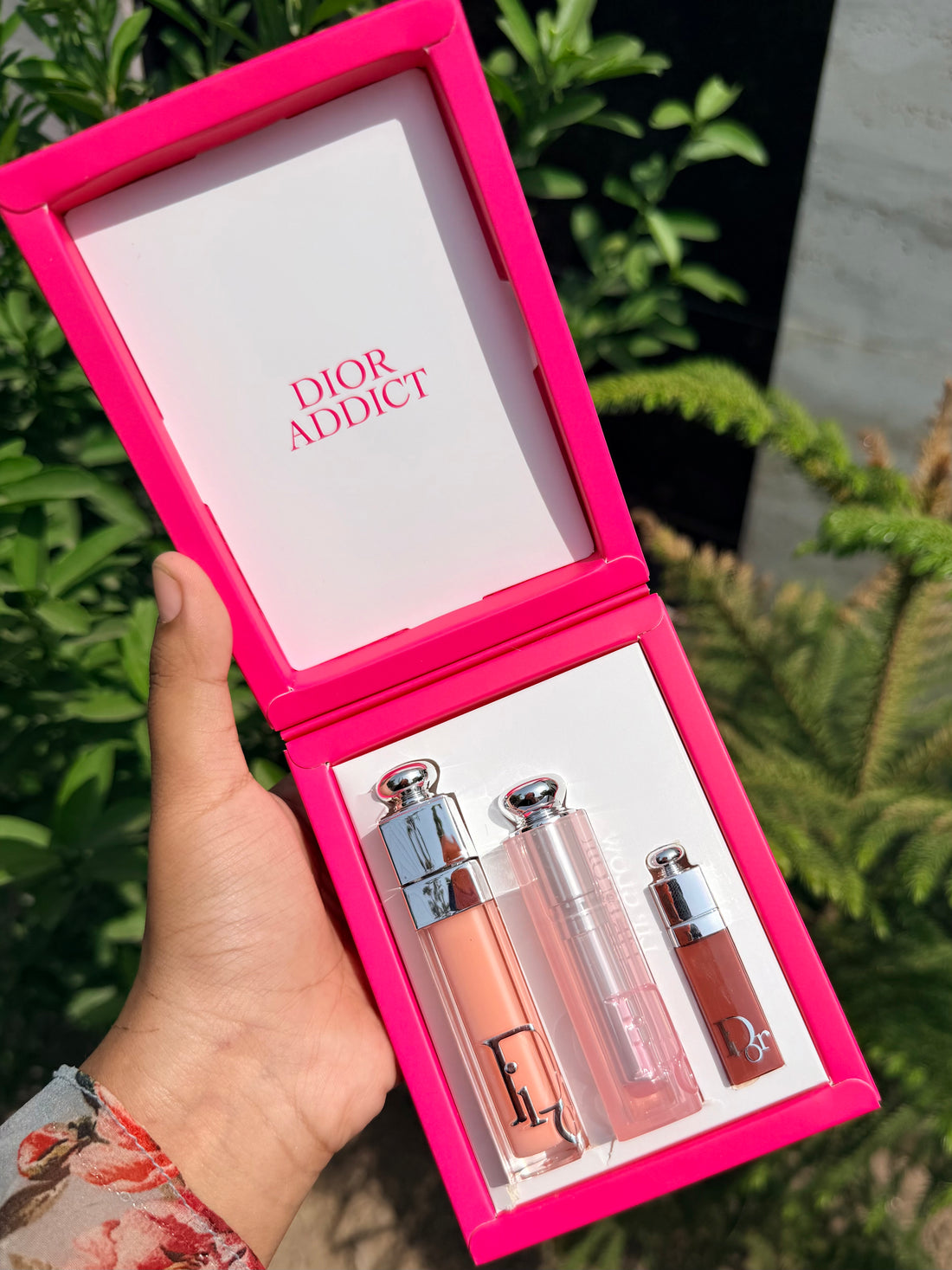 Dior Addict Lip Essentials 3pc Set + Gift Box Lip Glow & Maximizer (pink)