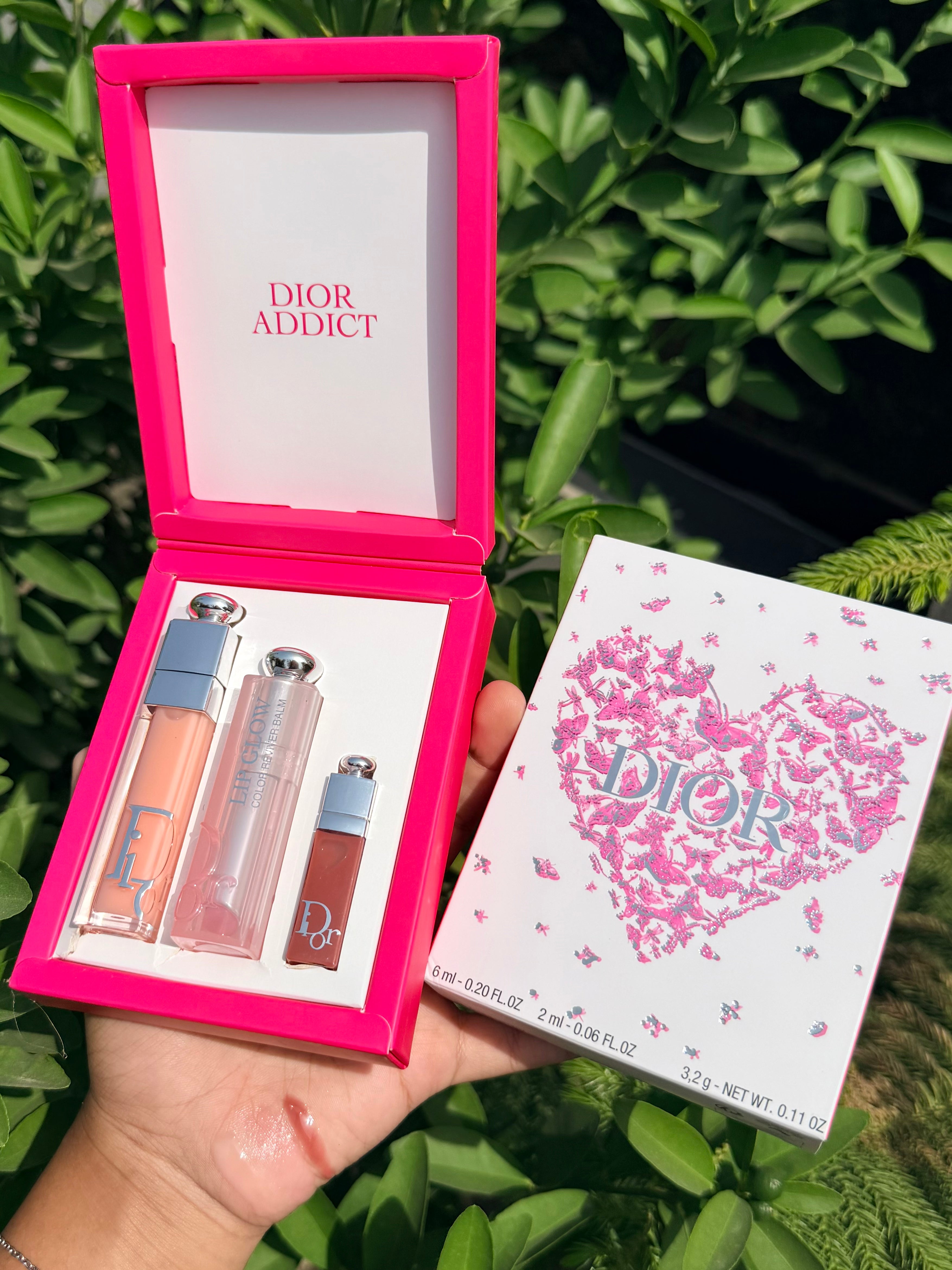 Dior Addict Lip Essentials 3pc Set + Gift Box Lip Glow & Maximizer (pink)