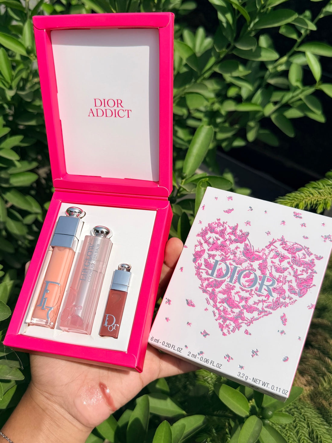 Dior Addict Lip Essentials 3pc Set + Gift Box Lip Glow & Maximizer (pink)