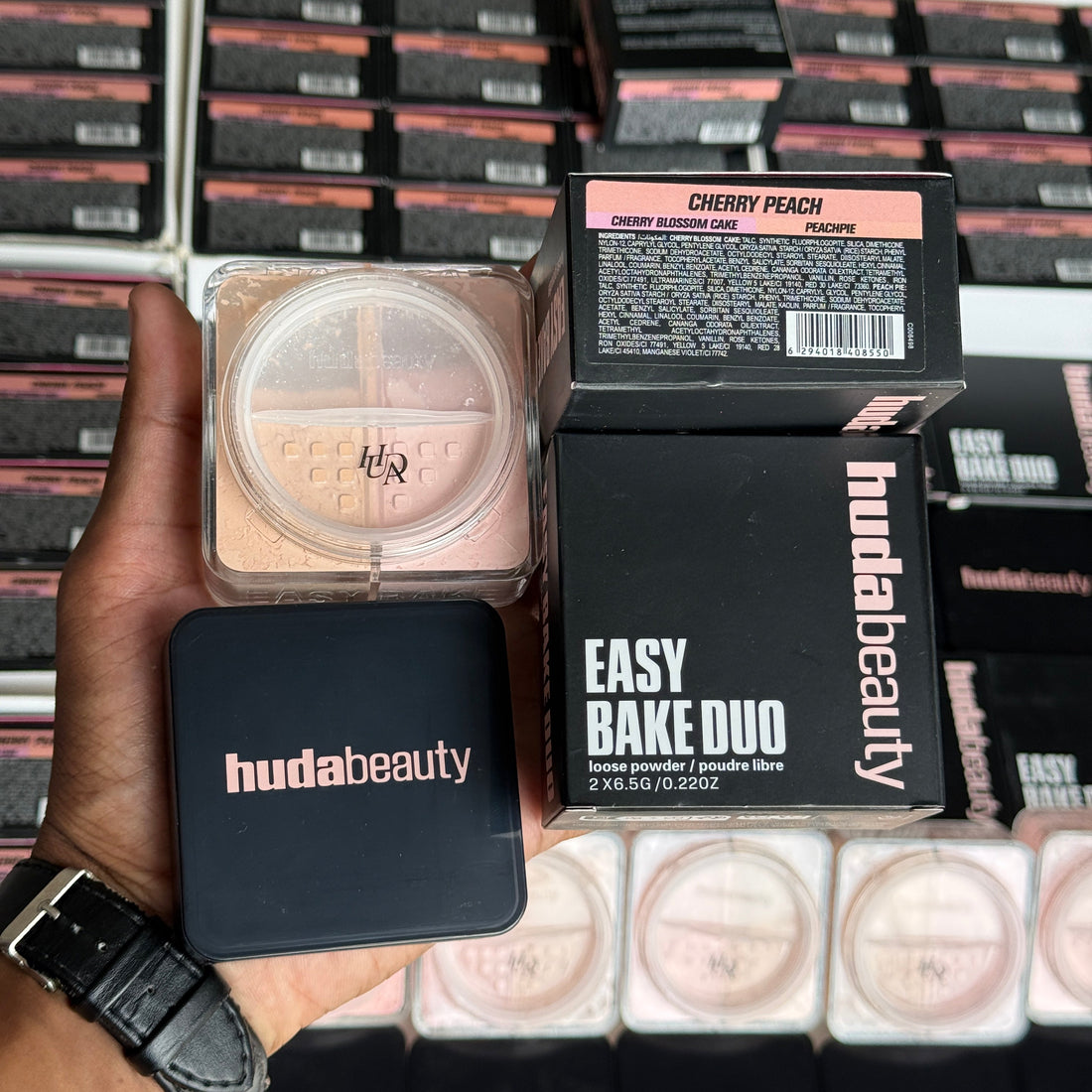 Huda Beauty Easy Bake Duo Loose Powder  "CHERRY PEACH"