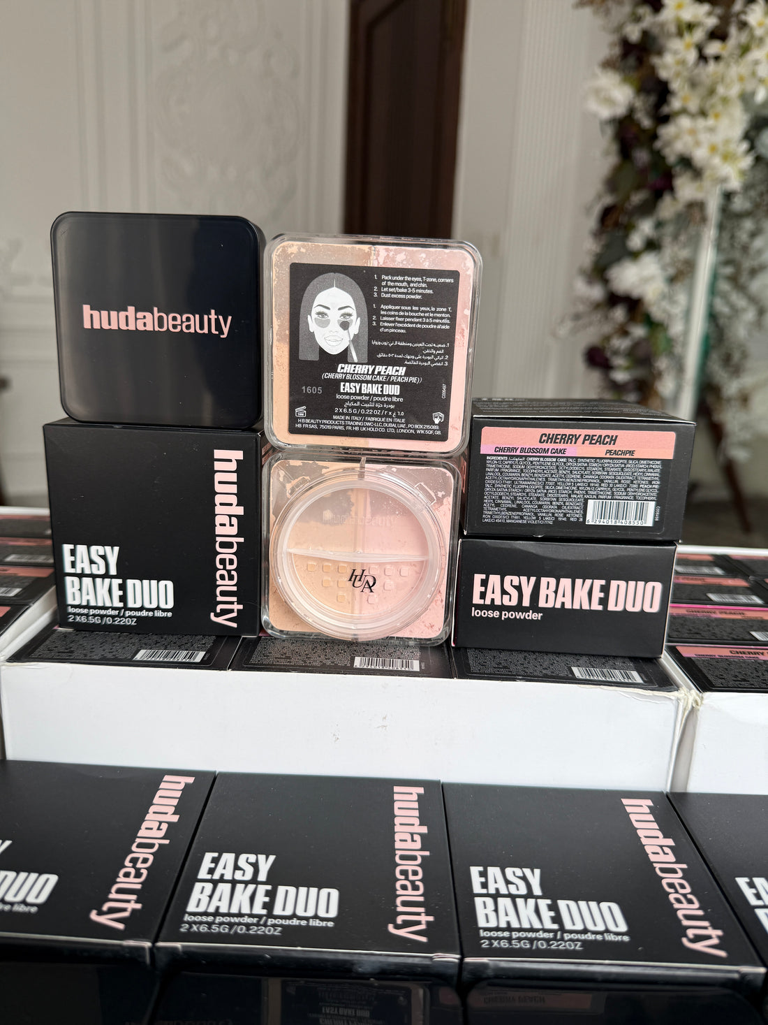 Huda Beauty Easy Bake Duo Loose Powder  "CHERRY PEACH"