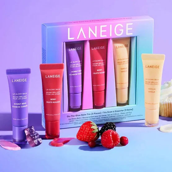 LANEIGE On-the-Glow Lip Balm trio set