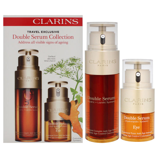 Double Serum Collection Set by Clarins for Women - 2 Pc Kit Set