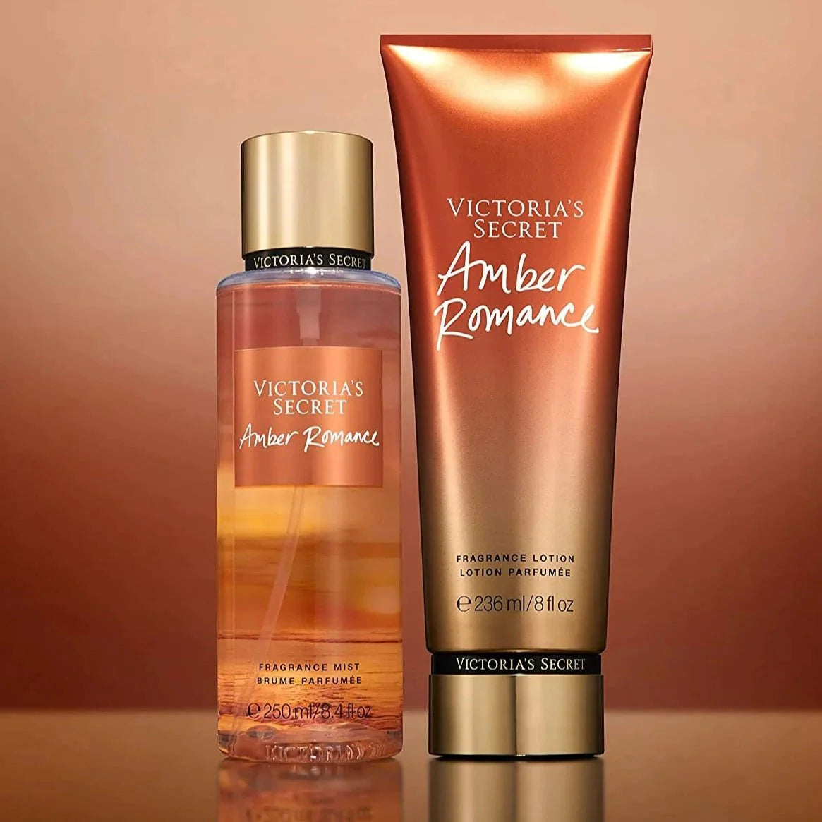 victoria secret amber romance body lotion and mist set