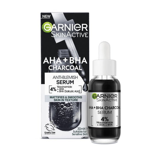 Garnier Skin Active AHA+BHA Charcoal Anti-Blemish Serum 30ml